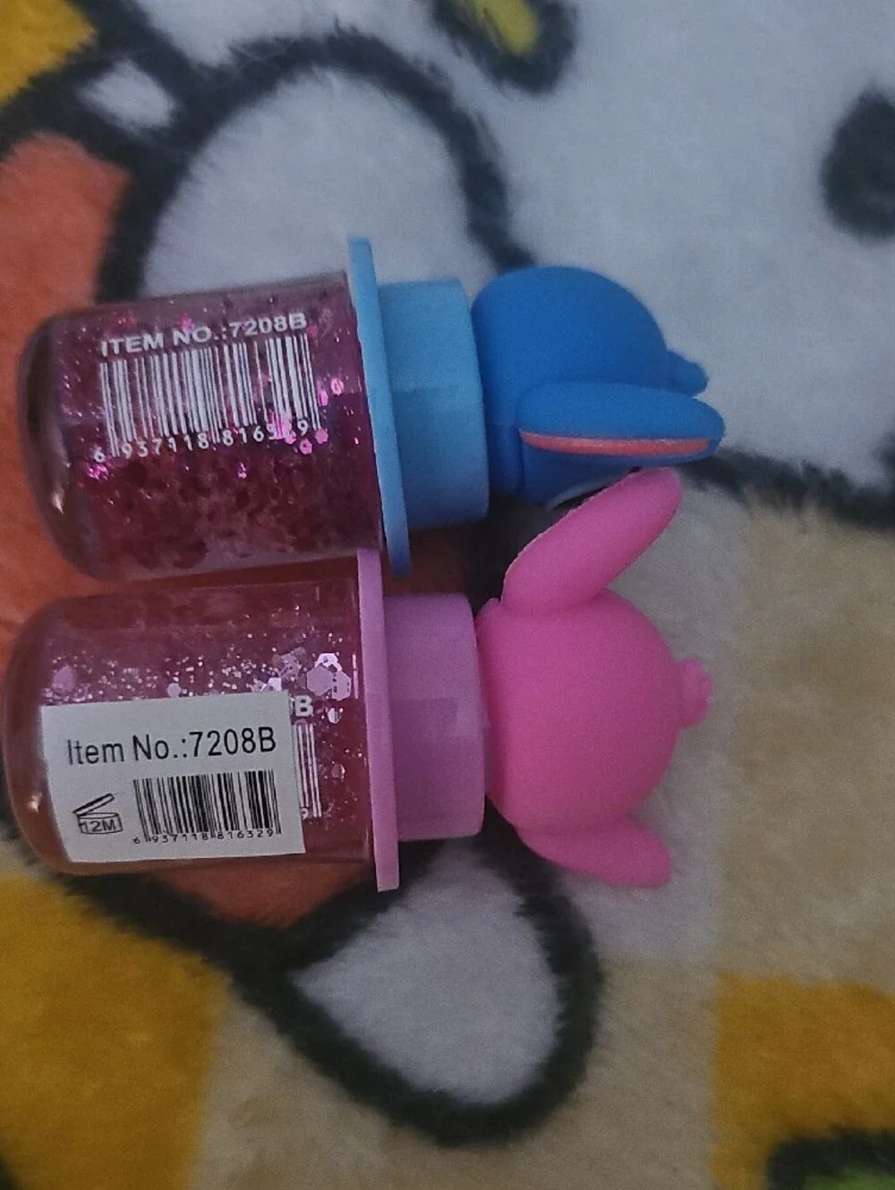Pink  Stitch Inspired  Lip Gloss with Cute Character Cap by